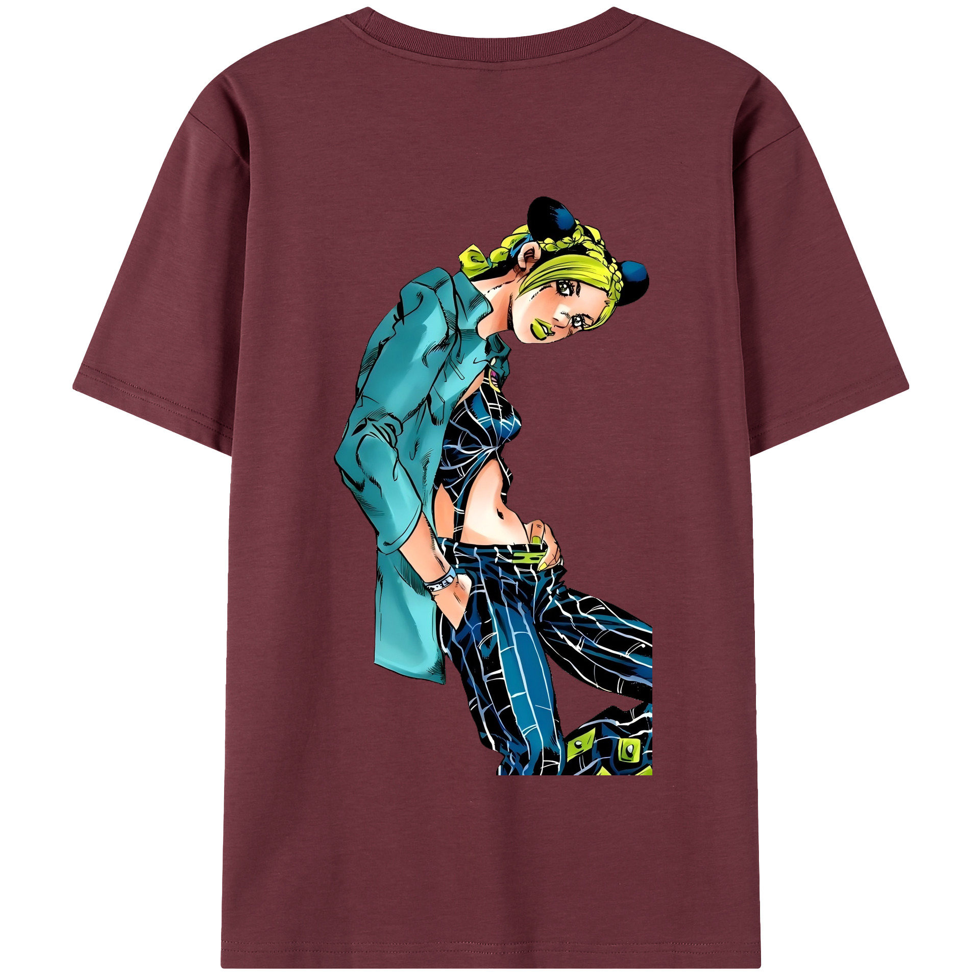 （画像用） "ジョジョの奇妙な冒険 くうじょう ジョリーン JoJo's Bizarre Adventure Jolyne Cujoh " 綿100％半袖Tシャツ（背面プリント）